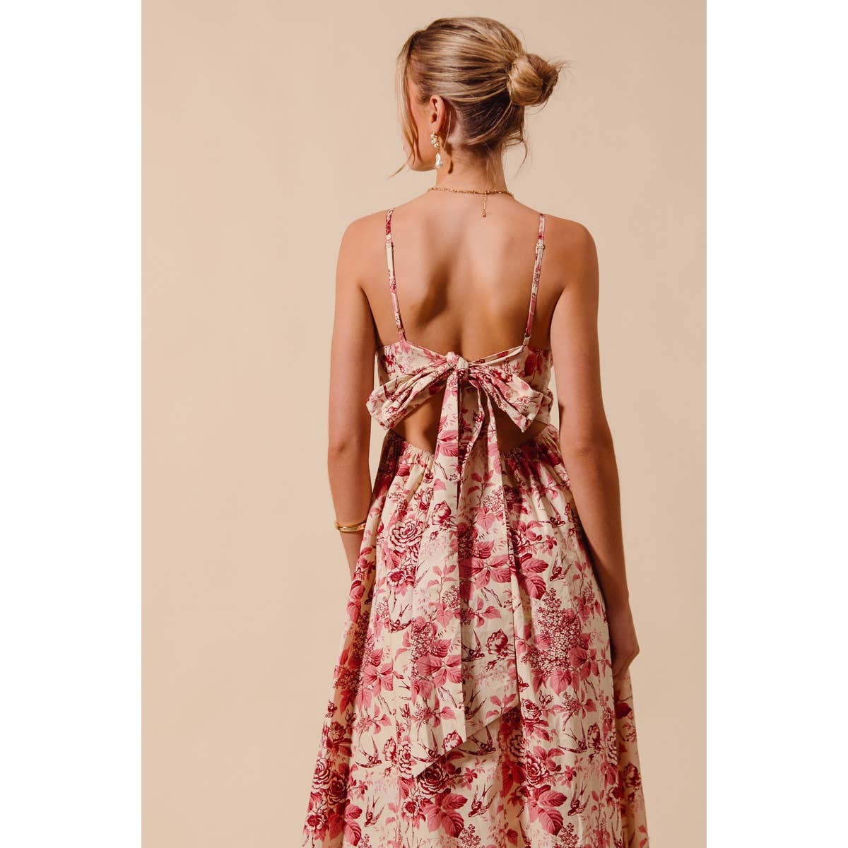 Anna floral tie back midi dress