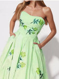 Floral Print Tube Maxi Dress