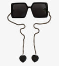 Anna Wintour Is Coming | Polarized Sunglasses with Obsidian Heart Chain