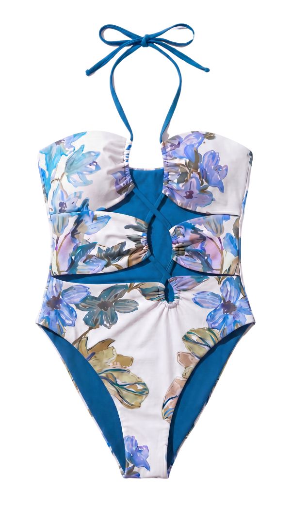 Reversible Anastasiya One-Piece Cut-Out Suit - Larkspur Riviera